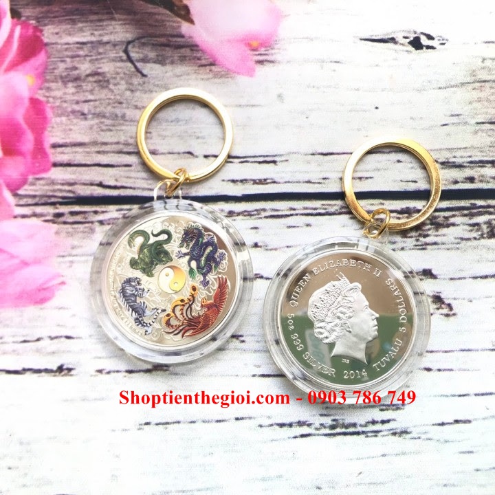 Móc Khóa Xu Tứ Linh Phong Thuỷ - SP005163